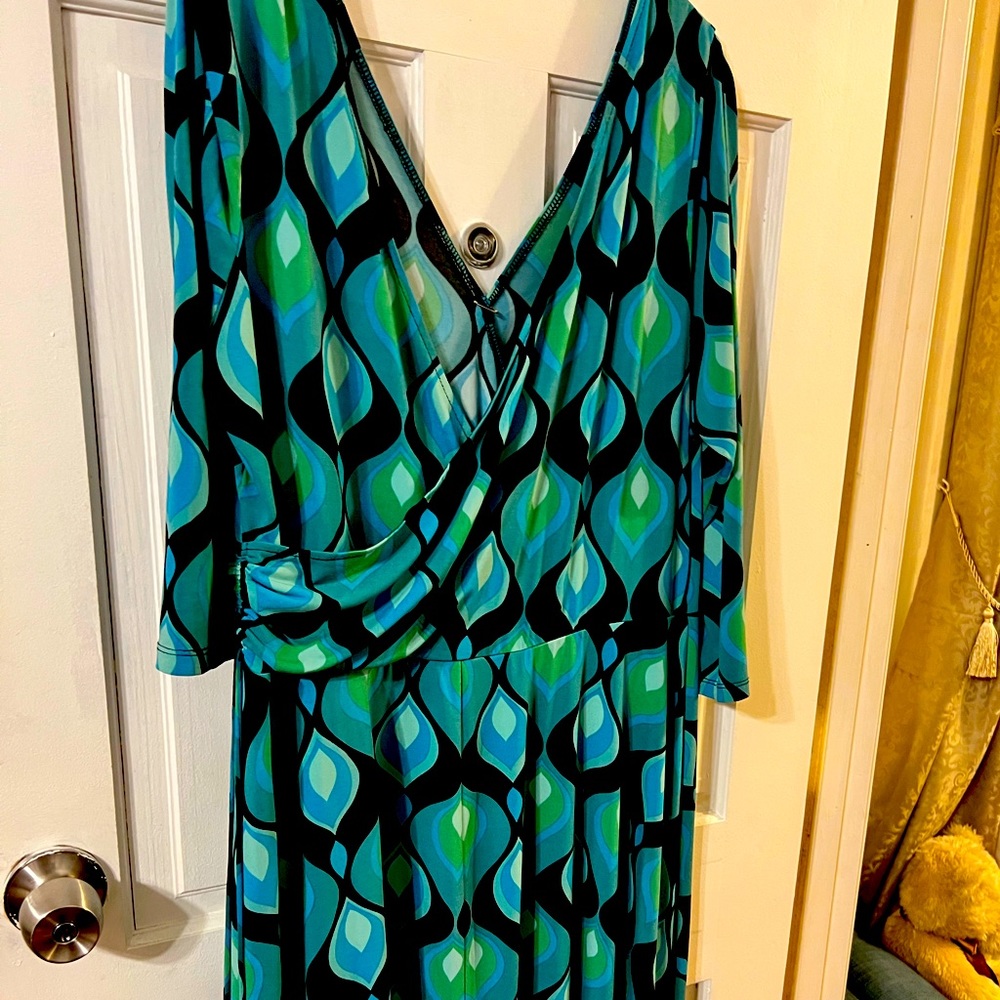 Beautiful print mock wrap dress